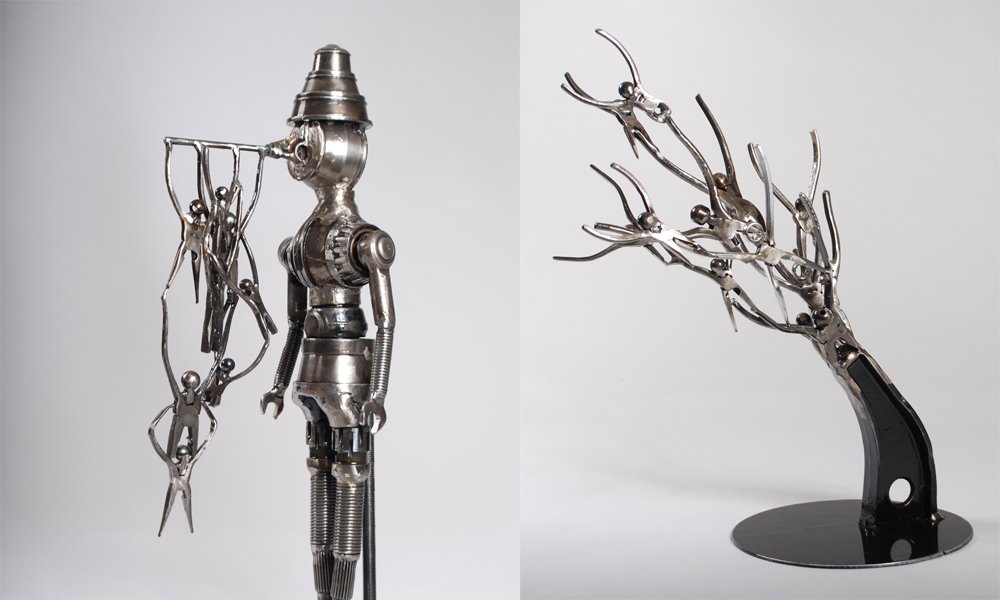 Contemporary metal art sculptures