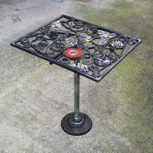 scrap metal art table